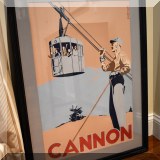 A21. Framed de Moulpied Cannon poster. Frame: 33.5” x 24.5” 